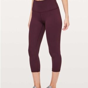 Lululemon Wunder Under Crop (Hi-Rise) Like New Luxtreme 21" Dark Adobe Sz 10